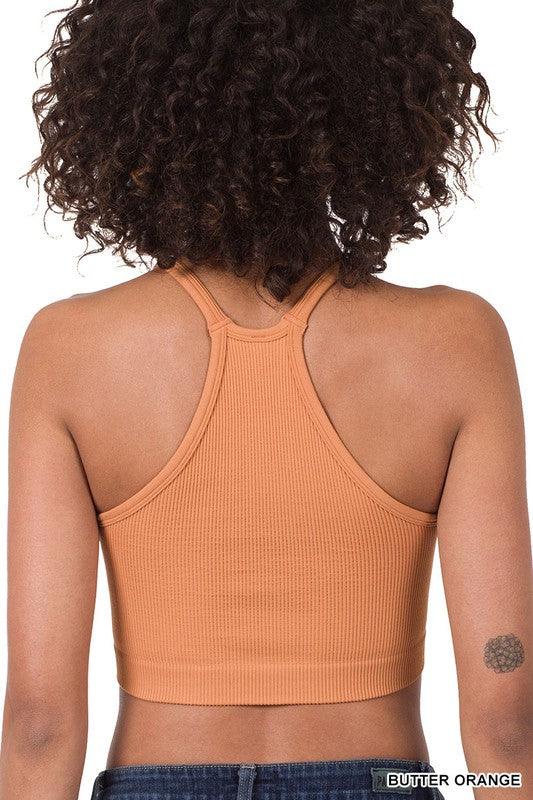 Women's Shirts - Cropped Tops Ribbed Seamless Cami Top