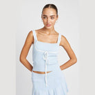 Ribbed Tank Top With Contrasted Seam - VacationGrabs