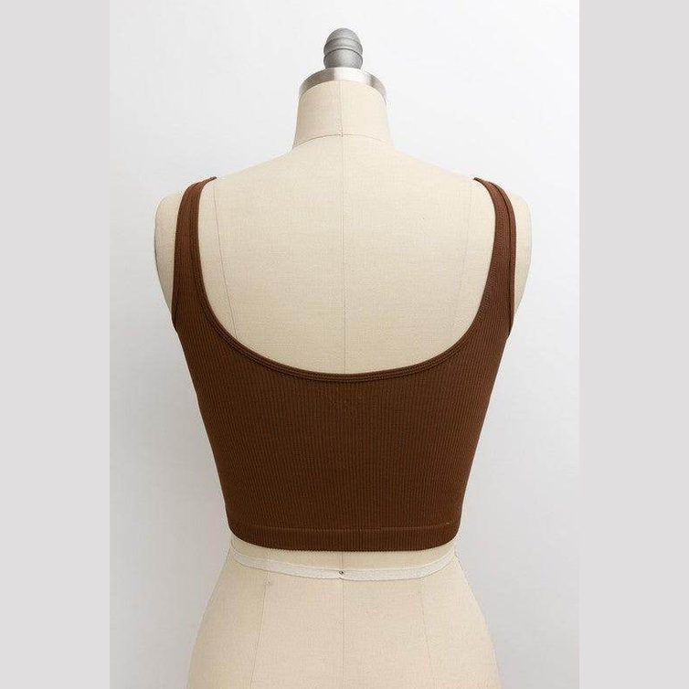 Ribbed Underline Seams Brami Top - VacationGrabs