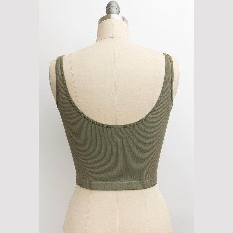 Ribbed Underline Seams Brami Top - VacationGrabs