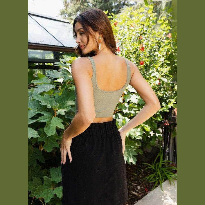 Ribbed Underline Seams Brami Top - VacationGrabs