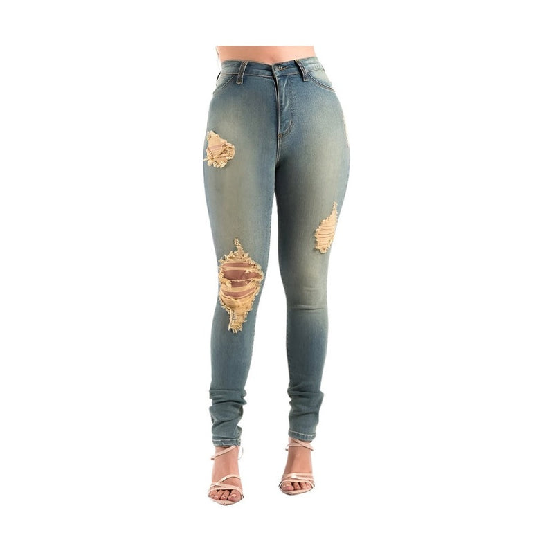 GJG Denim Ripped Skinny Jeans for Vacation with Distressed Details and a Slim Fit