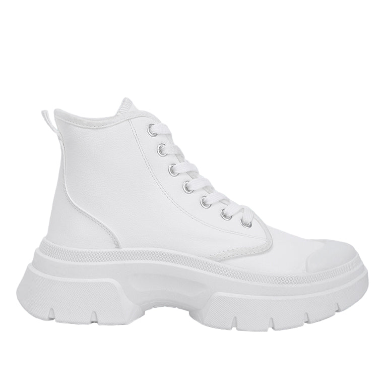 White sneaker on a light gray background
