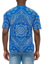 Royal Blue Bandana Print T-shirt - VacationGrabs
