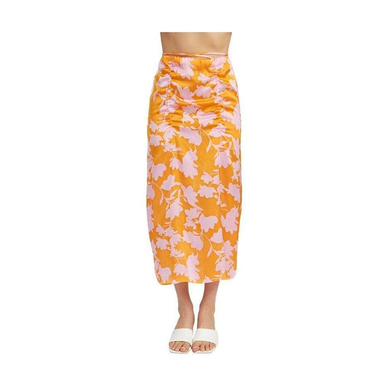Ruched Maxi Skirt With Waist Drawstring - VacationGrabs