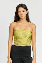 Ruched Tube Top - VacationGrabs