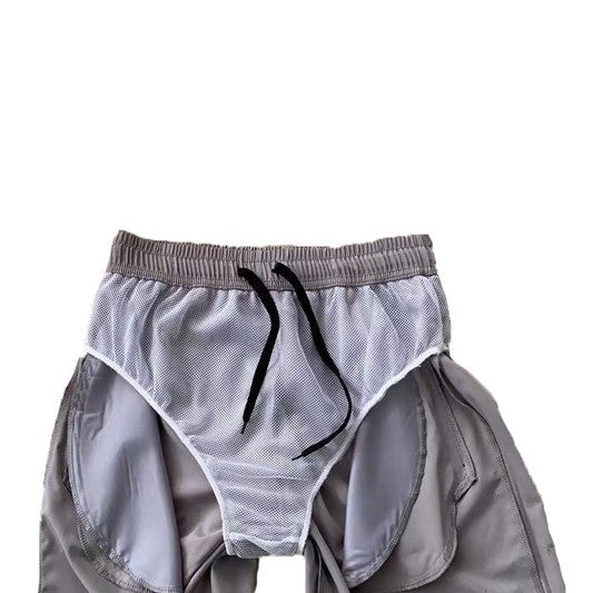 WEIV men's running shorts with zip pocket and inner mesh lining for comfort and convenience