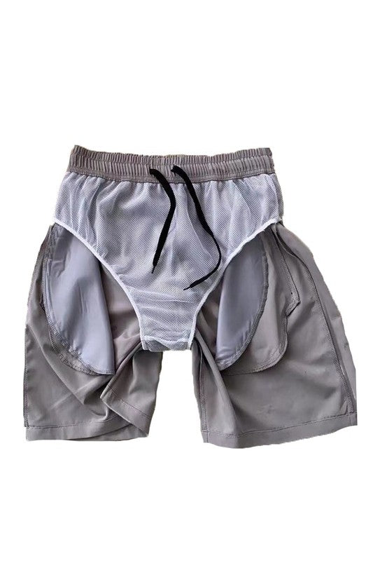 WEIV men's running shorts with zip pocket and inner mesh lining for comfort and convenience