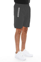 WEIV men's running shorts with zip pocket in black lightweight fabric for active workouts
