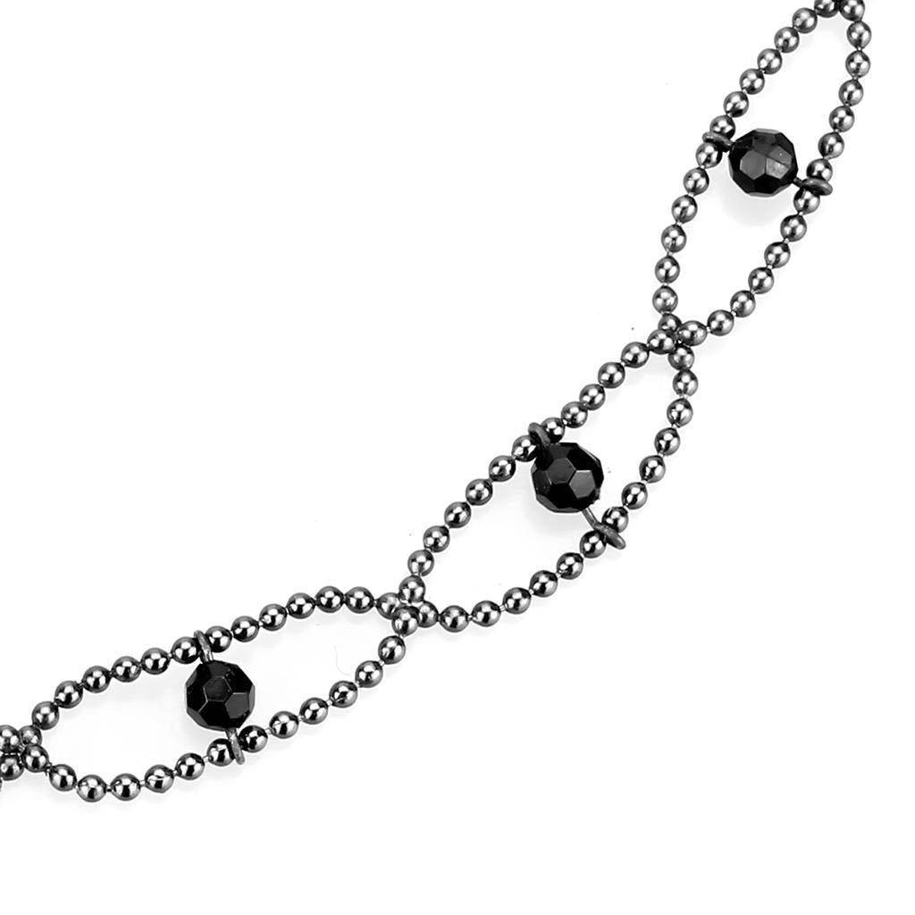 VacationGrabs ruthenium white metal necklace featuring sparkling beads and a chic design