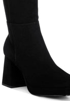 Ryo Calf-Length Micro Suede Boots - VacationGrabs