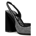 Saranna Rhinestone Embellished Suede Heel Sandals - VacationGrabs