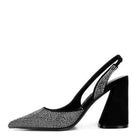 Saranna Rhinestone Embellished Suede Heel Sandals - VacationGrabs