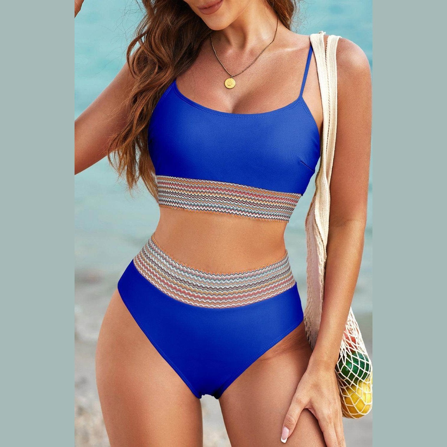 Scoop Neck Spaghetti Strap Bikini Set - VacationGrabs