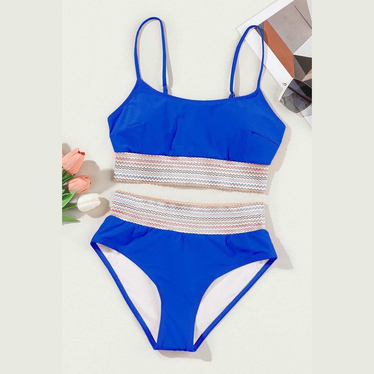 Scoop Neck Spaghetti Strap Bikini Set - VacationGrabs