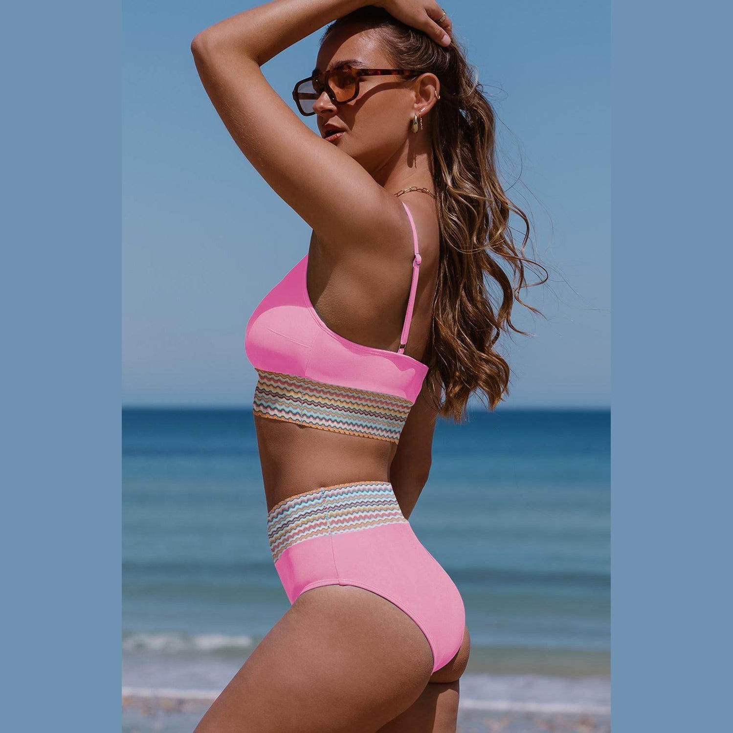 Scoop Neck Spaghetti Strap Bikini Set - VacationGrabs