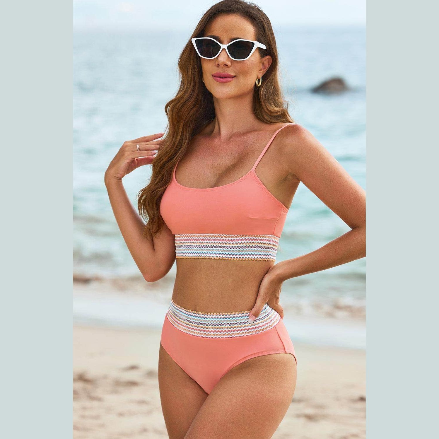 Scoop Neck Spaghetti Strap Bikini Set - VacationGrabs