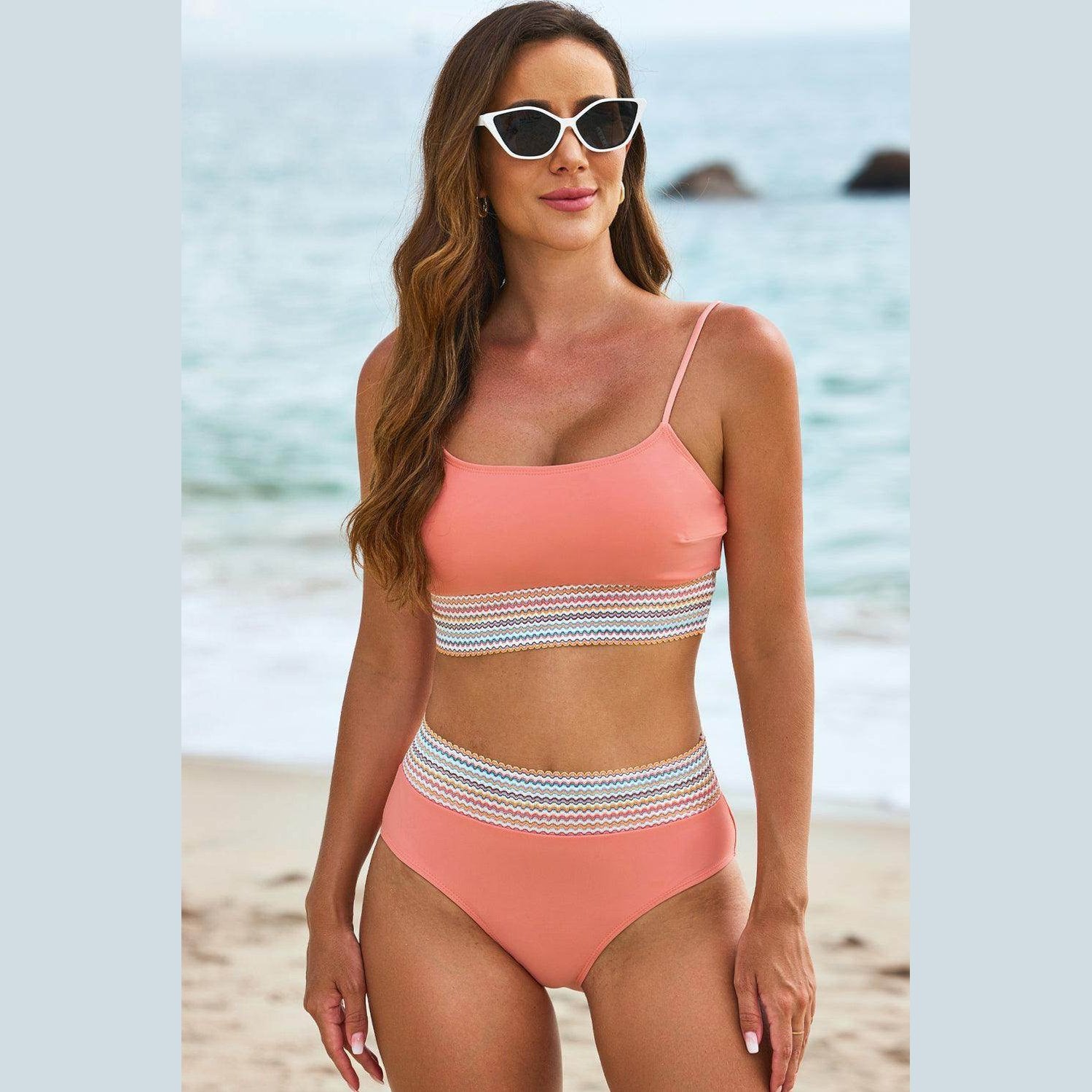 Scoop Neck Spaghetti Strap Bikini Set - VacationGrabs