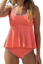 Scoop Neck Wide Strap Tankini Set - VacationGrabs