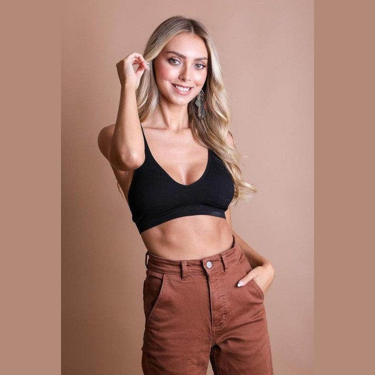 Seamless Front Lace Racerback Bralette - VacationGrabs