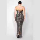 Sequin V-Bar Crisscross Formal Evening Dress - VacationGrabs