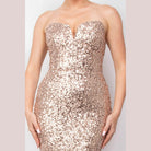 Sequin V-Bar Crisscross Formal Evening Dress - VacationGrabs