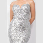 Sequin V-Bar Crisscross Formal Evening Dress - VacationGrabs
