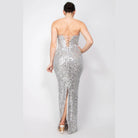 Sequin V-Bar Crisscross Formal Evening Dress - VacationGrabs