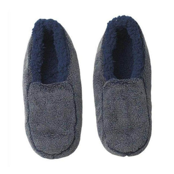 Sherpa Blue - Men's Cozy Sherpa House Slippers - VacationGrabs
