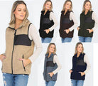 WEIV Women's Sherpa Vest for Travel in Multiple Colors with Zipper and Pockets