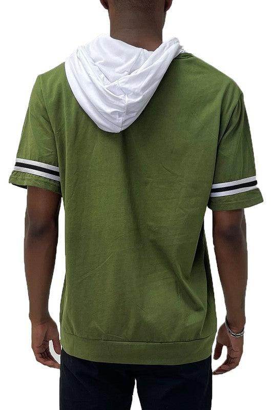 Short Sleeve Hooded Shirt - VacationGrabs