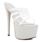 Shots Up Ultra High Heel Clear Straps Sandals - VacationGrabs