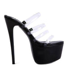 Shots Up Ultra High Heel Clear Straps Sandals - VacationGrabs