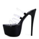 Shots Up Ultra High Heel Clear Straps Sandals - VacationGrabs