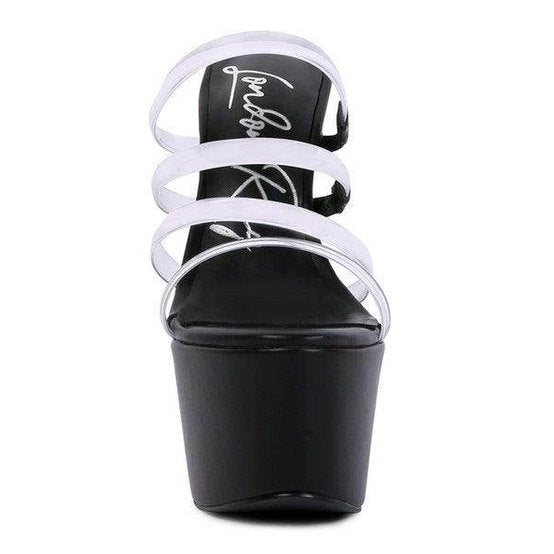 Shots Up Ultra High Heel Clear Straps Sandals - VacationGrabs