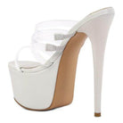 Shots Up Ultra High Heel Clear Straps Sandals - VacationGrabs