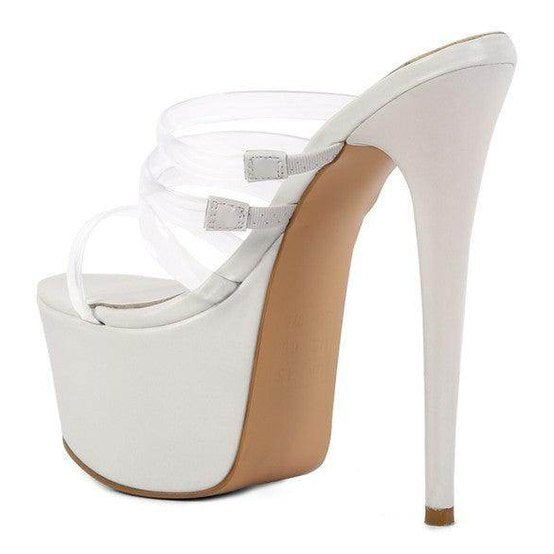 Shots Up Ultra High Heel Clear Straps Sandals - VacationGrabs