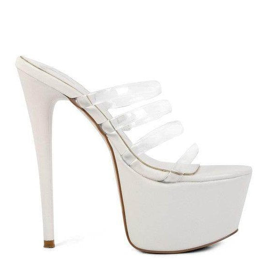 Shots Up Ultra High Heel Clear Straps Sandals - VacationGrabs