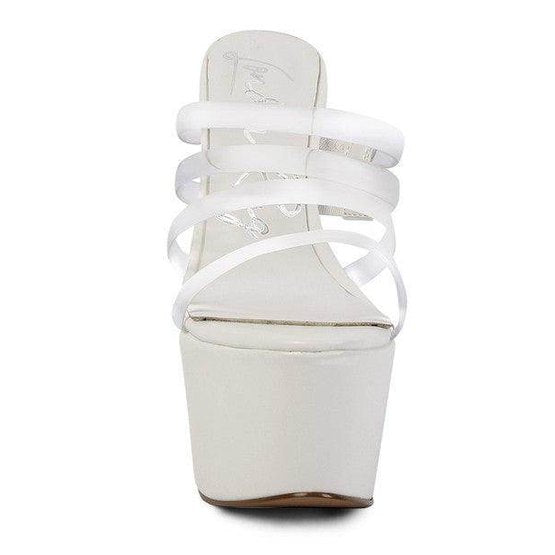 Shots Up Ultra High Heel Clear Straps Sandals - VacationGrabs