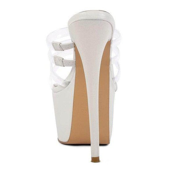 Shots Up Ultra High Heel Clear Straps Sandals - VacationGrabs