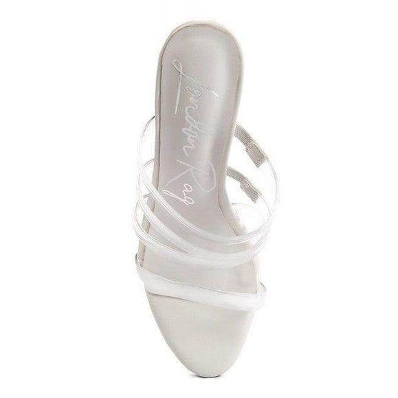 Shots Up Ultra High Heel Clear Straps Sandals - VacationGrabs