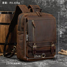 VacationGrabs Shoulder Backpack for Travel in Brown Leather with Multiple Pockets and Adjustable Straps