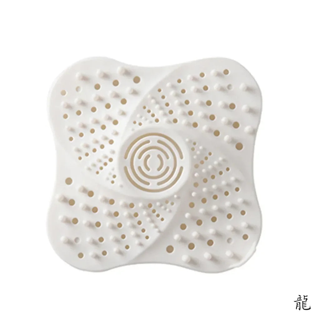White shower hair catcher drain cover for effective hair blocking
