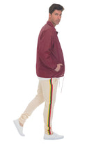 WEIV men's side taped track pants in cream with colorful stripes for a stylish look