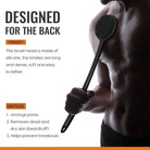 Silicone back scrubber for men by VacationGrabs with soft dense bristles unclogging pores and removing dead skin
