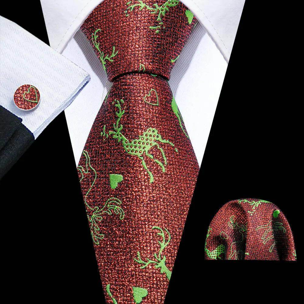 Silk Jacquard Floral Necktie Wedding Business Handkerchief - VacationGrabs