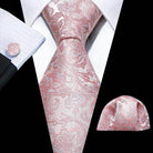 Silk Jacquard Floral Necktie Wedding Business Handkerchief - VacationGrabs