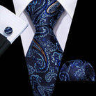 Silk Jacquard Floral Necktie Wedding Business Handkerchief - VacationGrabs