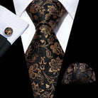 Silk Jacquard Floral Necktie Wedding Business Handkerchief - VacationGrabs