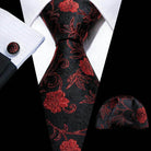 Silk Jacquard Floral Necktie Wedding Business Handkerchief - VacationGrabs